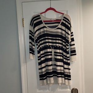 Navy & White Striped Lightweight Sweater Tunic